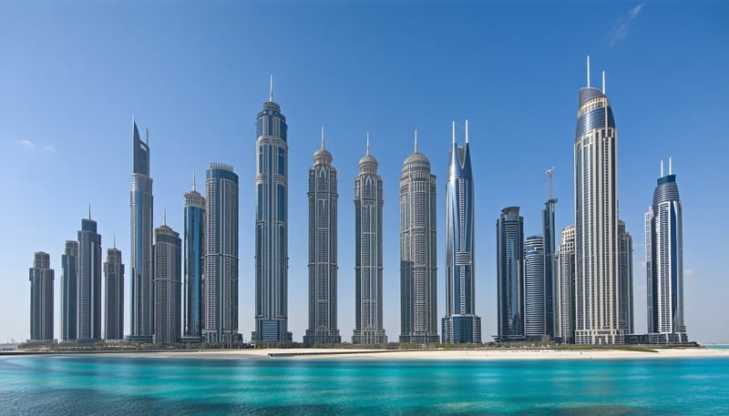 Dubai real estate skyline, representing Sophos Realty's property offerings Dubai real estate skyline, representing Sophos Realty's property offerings